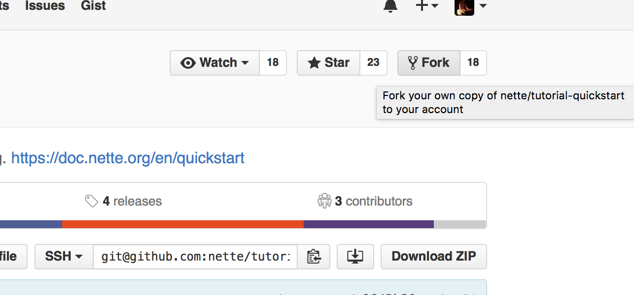 Fork nette/tutorial-quickstart