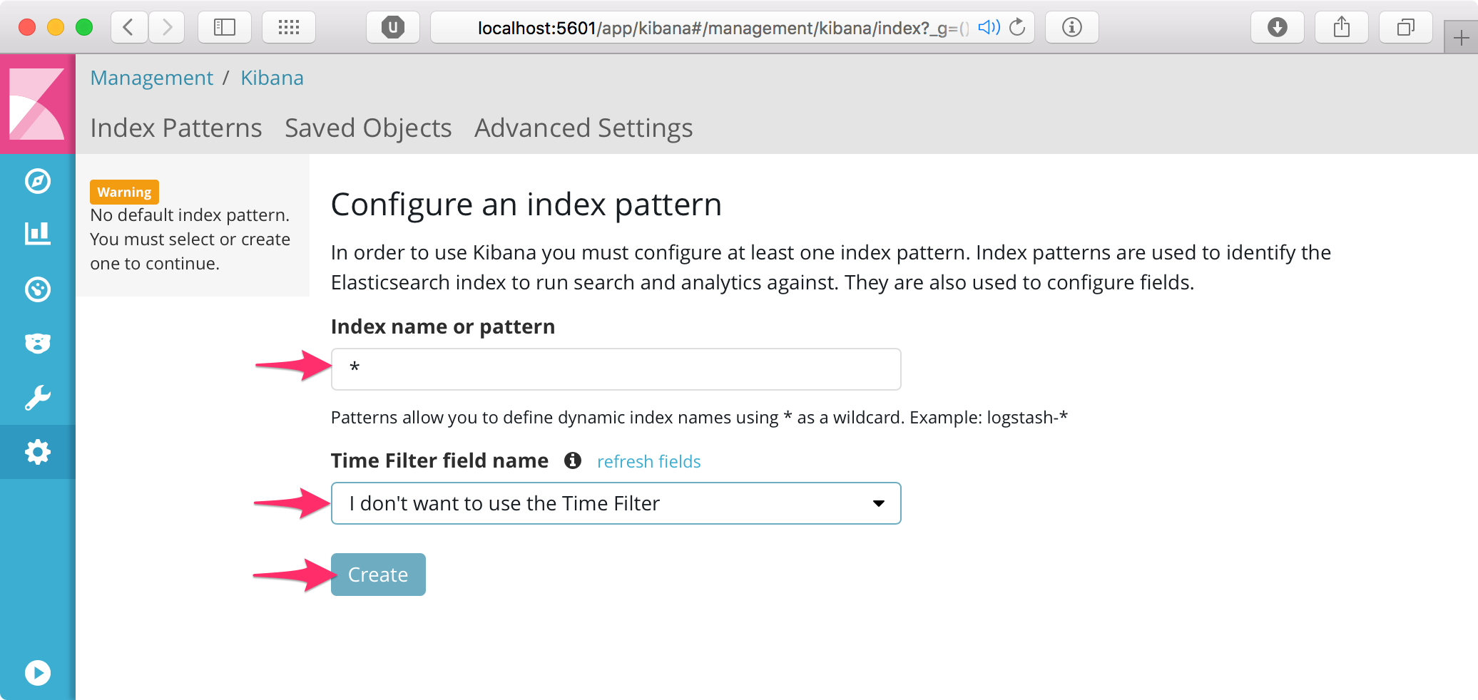 Kibana - nastavení