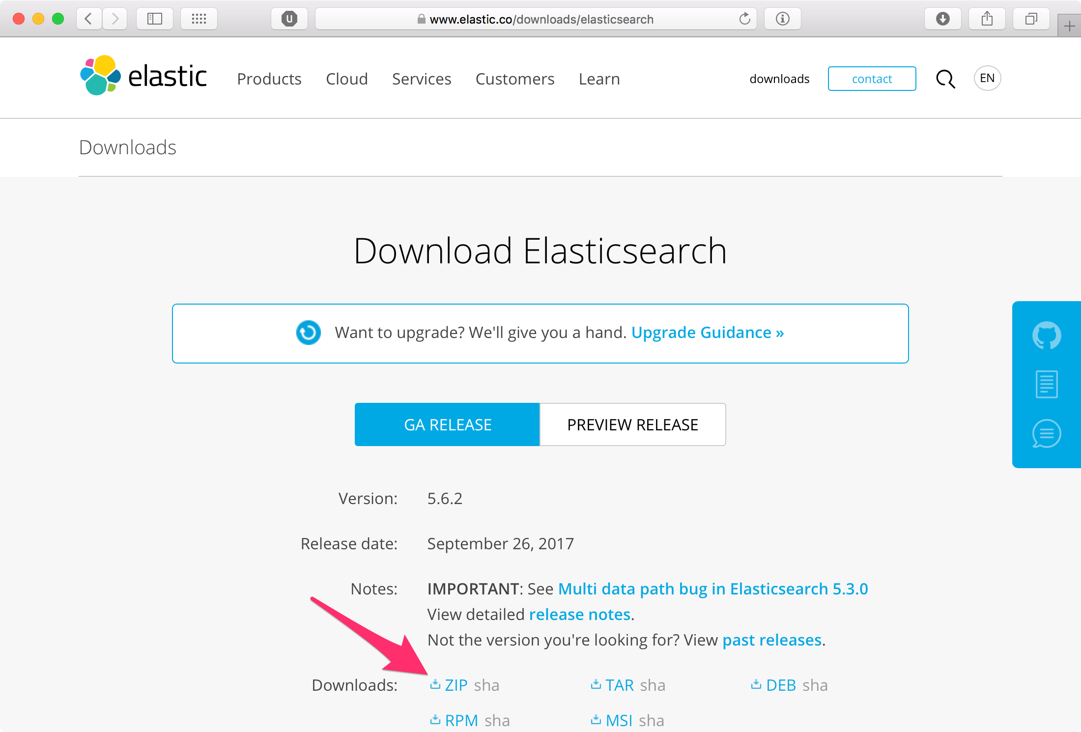 Stažení Elasticsearch
